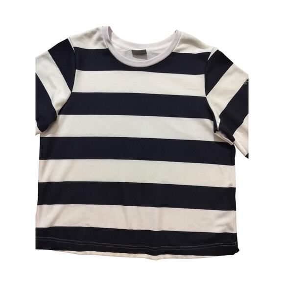 Columbia women navy blue white striped long sleeve Top size M - Picture 3 of 11